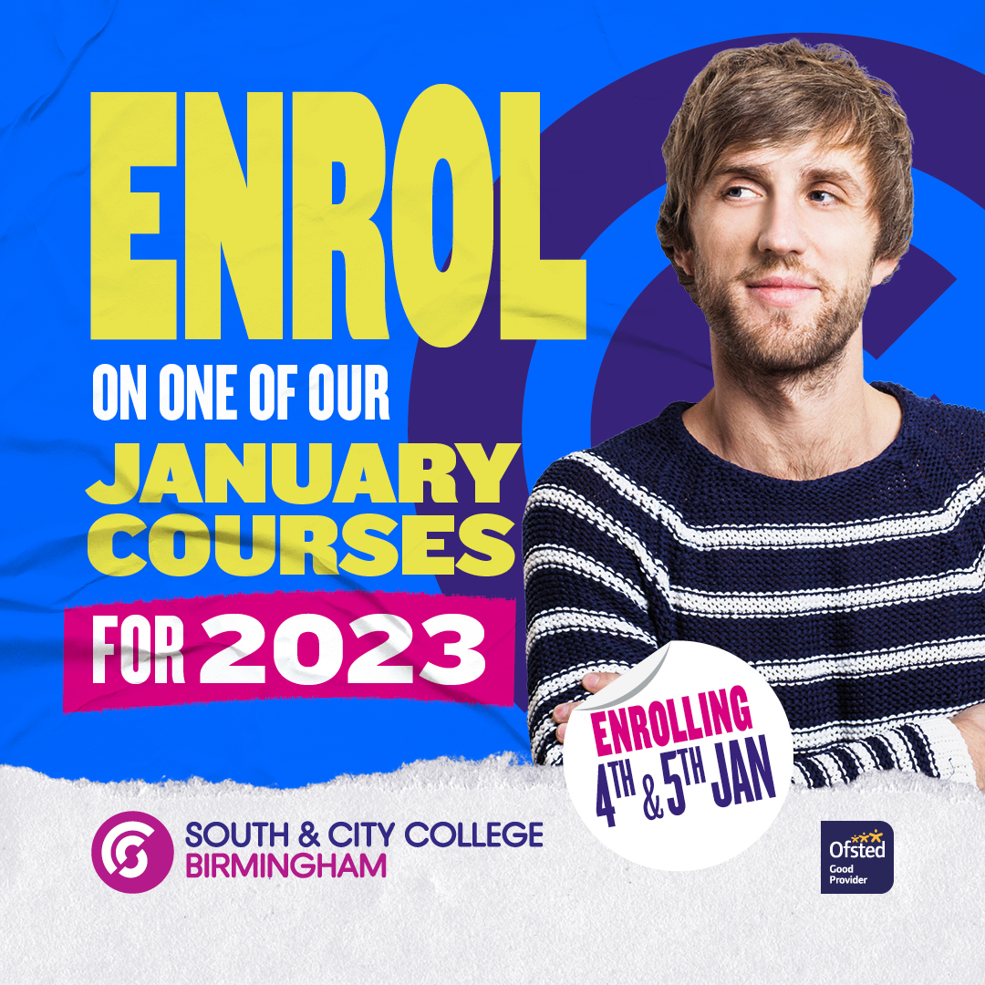 Get ahead of the game in 2023 with one of our part-time, full-time or short courses - starting this January!  

➡️ ow.ly/UbUk50LW4m7 ⬅️ 

#SouthandCityCollege #SCCB #DoMore #Education #BirminghamCourses #JanuaryCourses #HigherEducation