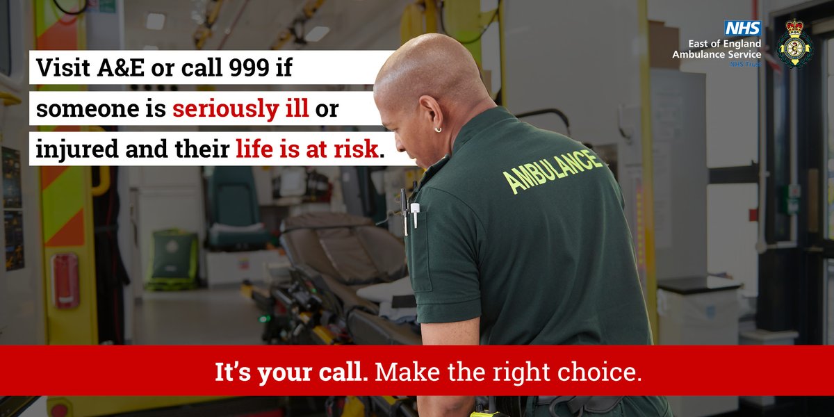 You should only call 999 in a serious emergency. For urgent but not life-threatening emergencies, think NHS 111 first. 

For consistent symptoms, contact your GP. For minor illness or injury, your local pharmacy can give expert advice and help.