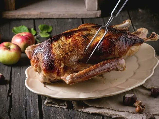CDKitchen's tweet image. Change things up this holiday season by preparing a roast goose instead of a turkey. The flavor of the goose is "richer" than turkey (closer to that of duck) and the meat is almost always more moist. buff.ly/3ADl0oA