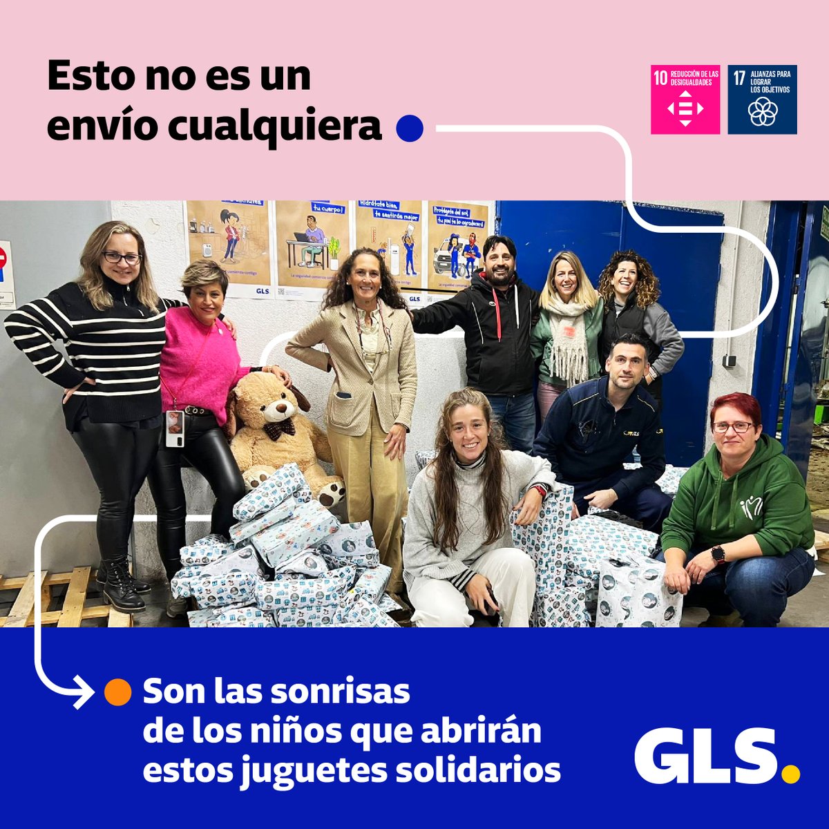 ¡Regalando sonrisas! Colaboramos con @martita_ortega y su equipo en la recogida solidaria de juguetes para los niños y niñas ingresados en los hospitales de Madrid. Transportando ilusiones. ¡Gracias por hacernos partícipes, Marta! #GLSSpain #ThinkSocial #ODS10 #ODS17