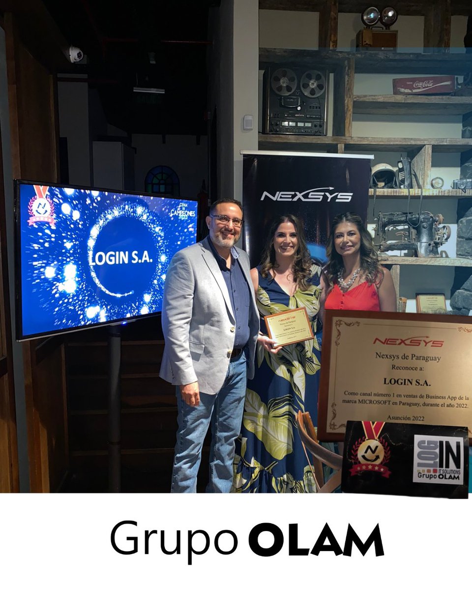 login_sa's tweet photo. 𝗦𝗼𝗺𝗼𝘀 𝗡ú𝗺𝗲𝗿𝗼 𝟭 𝗲𝗻 𝗩𝗲𝗻𝘁𝗮𝘀 🏆🎉
@NexsysParaguay reconoce a Login S.A. como canal número 1 en ventas de Business App de la marca @Microsoft en Paraguay, durante el año 2022 🏅
#GrupoOLAM #LoginSA #Número1 #Microsoft #APP https://t.co/dIy2ESUPO1