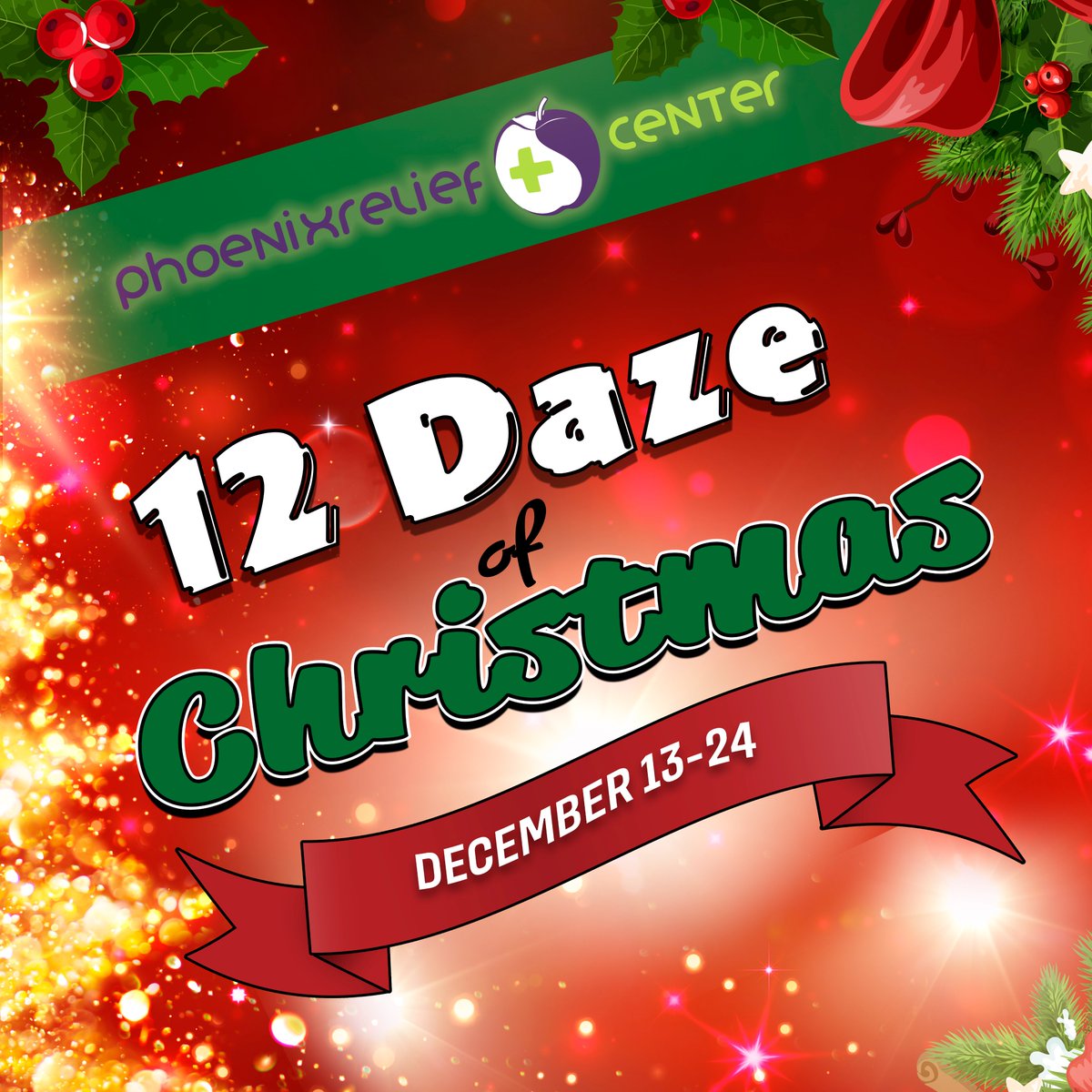 PhxReliefCenter's tweet photo. The last day of the 12 Daze of Christmas is this Saturday/Christmas Eve. If you are on track to complete the 12 Daze make sure you stop by each day, including Saturday. If not, it is not too late to start and earn some awesome gifts! https://t.co/vBZ7unVF2m