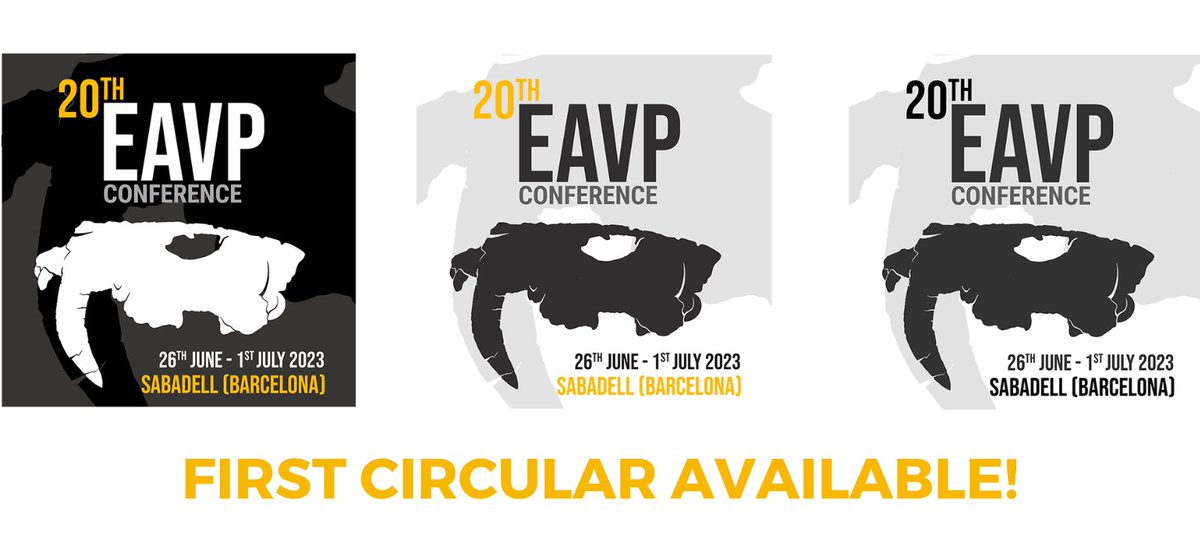ICP_MCrusafont's tweet photo. 📢 Save the date!📢 The 2023 EAVP Conference will take place on 26 June - 1 July  in #Sabadell (Barcelona). First circular is already available in the brand new site https://t.co/Xoqdlpe5CA 
And follow @eavp2023 and @EAVPalaeo to stay tuned! https://t.co/Mrzm86p0KO