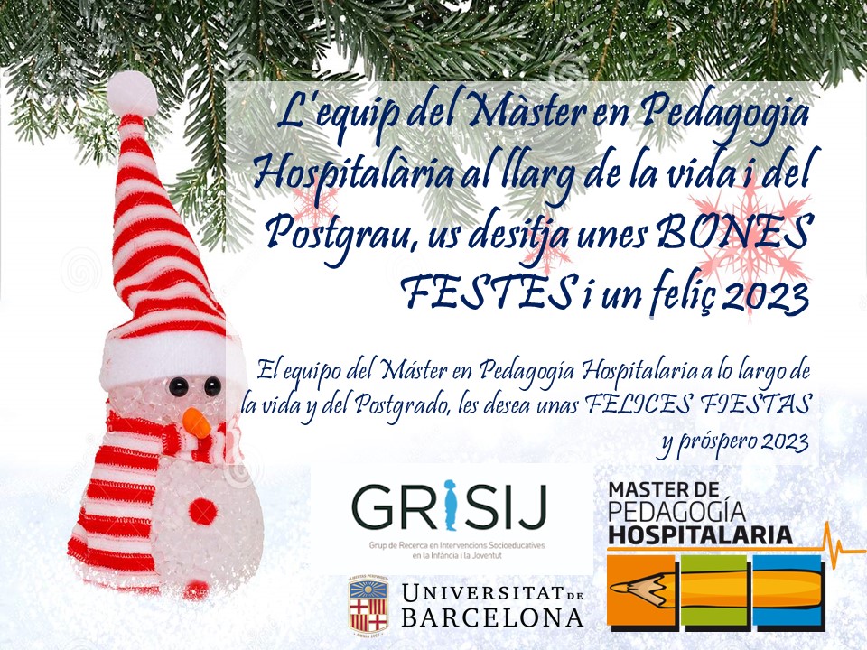 Des del <a href="/UBMasterPH/">MasterPH</a> de la <a href="/UniBarcelona/">Universitat de Barcelona</a> us desitgem unes molt bones festes i que gaudiu del tan merescut descans! <a href="/CRAImundet/">CRAI Biblioteca del Campus Mundet</a> <a href="/EducacioUB/">Facultat Educació UB</a> <a href="/crai_ub/">CRAI UniBarcelona</a> <a href="/GrupGRISIJ/">Grup GRISIJ</a>
