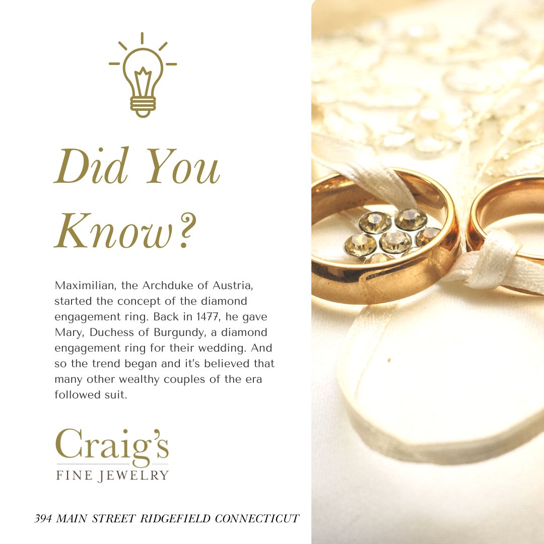 Did you know? 💍  #craigsfinejewerly #jewerlyfacts #engagement #wedding #rings #engagementring