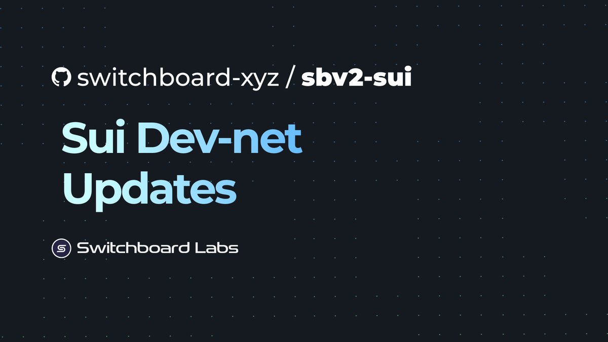 Switchboard Labs launches the first permissionless, customizable oracle devnet implementation on <a href="/SuiNetwork/">Sui</a> for developers to:

👷‍♂️ Build general purpose data feeds (price, sports, weather, etc);
🎲 Soon to generate verifiable randomness (VRF)!