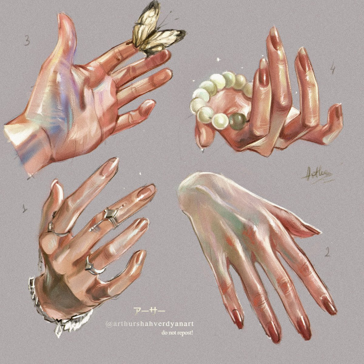 「Some hand studies to scare Ai artists  」|Arthur (Commission CLOSED.)のイラスト
