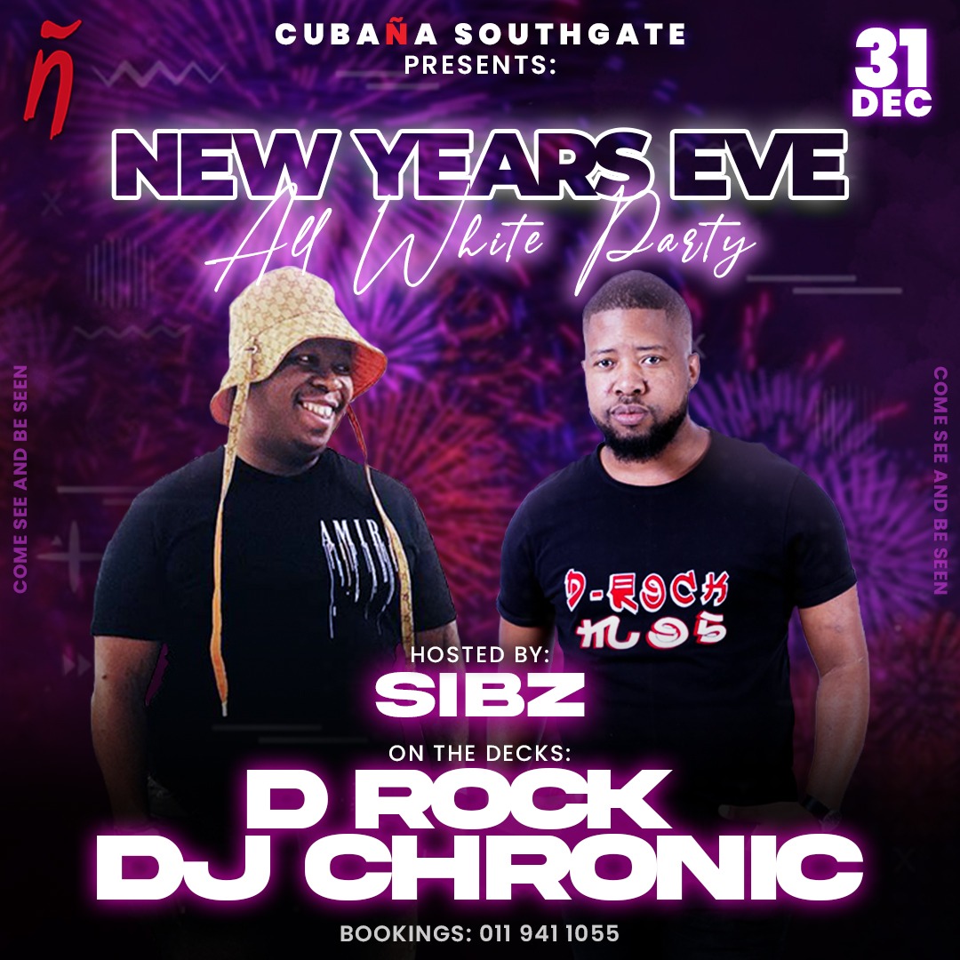 Christmas is over and it’s time to start planning your NYE celebrations as we welcome in 2023 🥳🥳 

Glam up in your best white outfit and strut your stuff on our dance floor. You’ll be grooving along with your host Deejay Sibz along with D Rock and DJ Chronic 🕺💃
