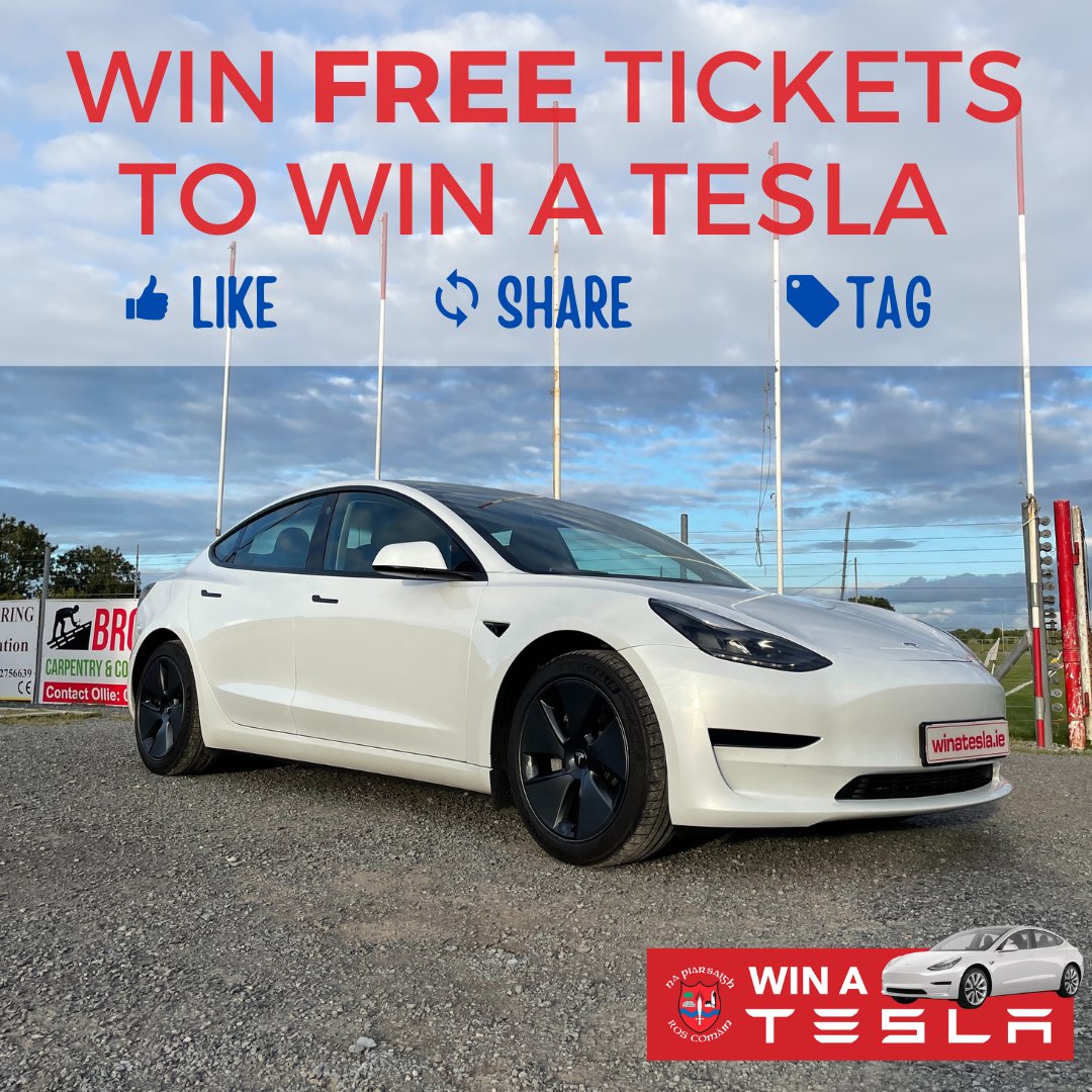 𝗪𝗶𝗻 𝗙𝗥𝗘𝗘 𝘁𝗶𝗰𝗸𝗲𝘁𝘀 𝘁𝗼 𝗼𝘂𝗿 𝗪𝗶𝗻 𝗔 𝗧𝗲𝘀𝗹𝗮 𝗳𝘂𝗻𝗱𝗿𝗮𝗶𝘀𝗲𝗿!
You could win 5 free tickets for winatesla.ie

All you have to do is:

👍🏽 this post
🔄 this post
🏷️ 3 friends you would take on a spin if you won the Tesla

 winatesla.ie