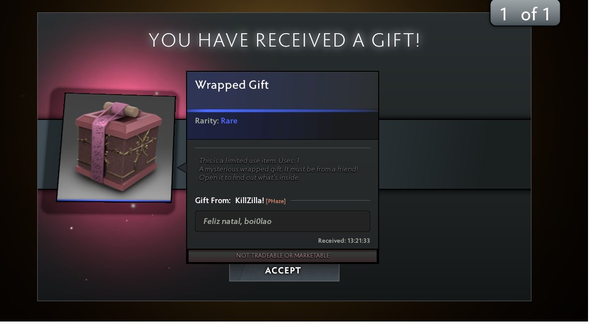 quando seus presentes de natal começam a ser itens no dota é porq a coisa ta séria DUIAHSDUIAHSDYAGSDUYAG