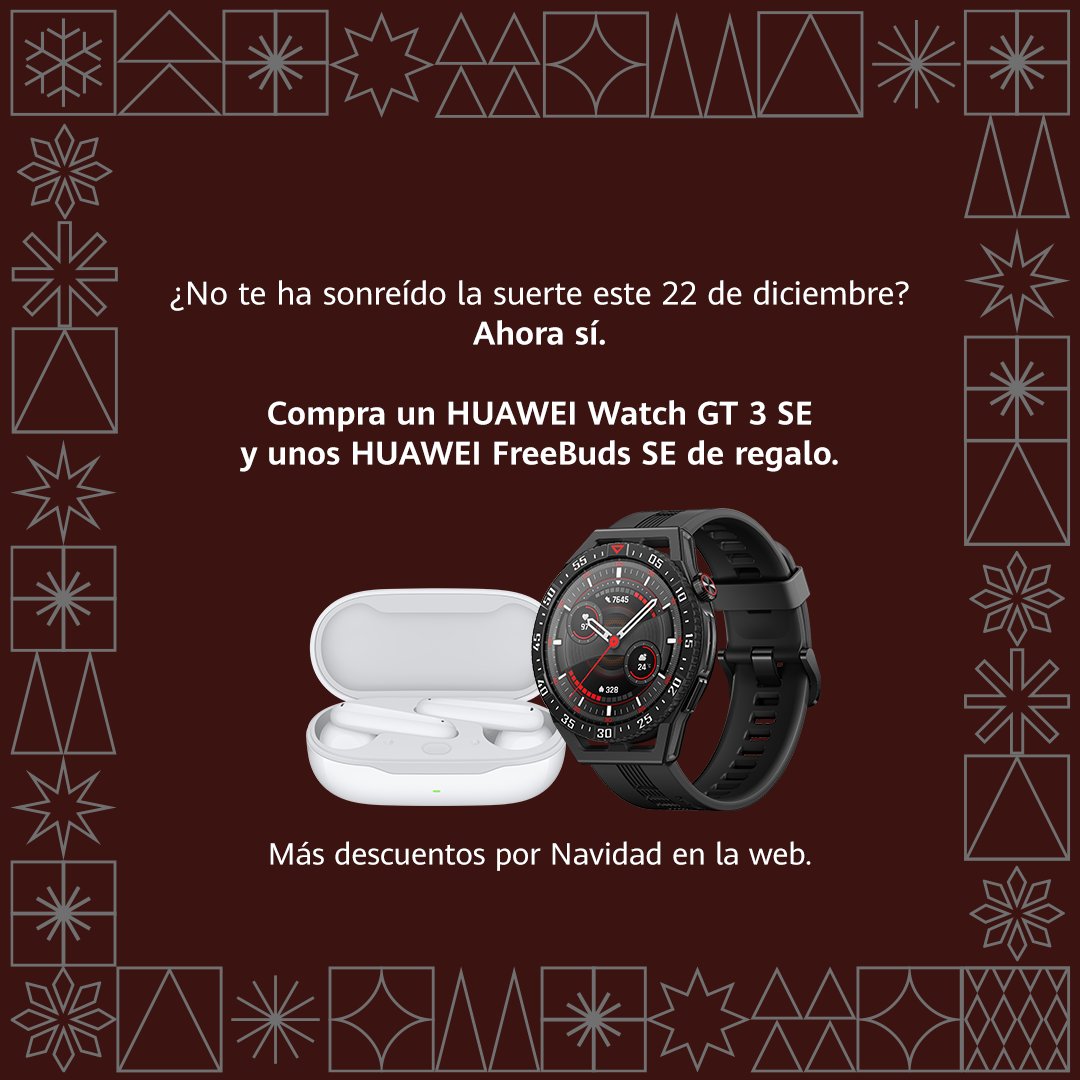 Pues parece que ya ha salido el gordo 😳. Por si no te ha tocado la lotería, aquí está el regalazo que te hacemos en HUAWEI 🎁. Para que luego digas que no has tenido suerte... 😉 fal.cn/3uDua