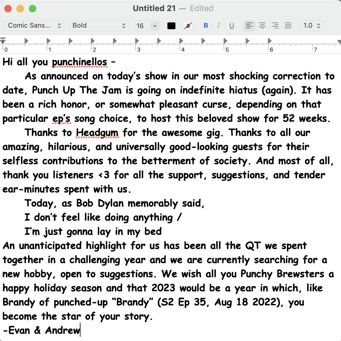 Punch Up The Jam tweet media