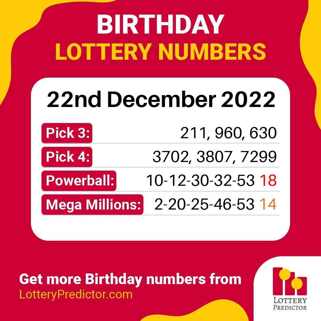 Birthday lottery numbers for Thursday, 22nd December 2022
#lottery #powerball #megamillions
https://t.co/2yOeV7ZkyA https://t.co/ygKfHAdjya