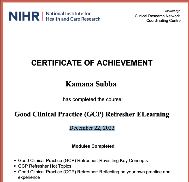 Finally finished my #GCPrefresher training during my #christmasholiday #awayfromhome with family on annual leave 😅 #NIHRgcp
