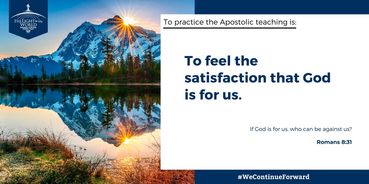 tlotwchurch's tweet photo. To feel the satisfaction that God is for us means that our heavenly Father is the one who helps us in our battles. It is to understand that our battle is already won. There is no fear or uncertainty; our triumph is assured with Jesus Christ.

#WeContinueForward https://t.co/NpMJ7K7l6M