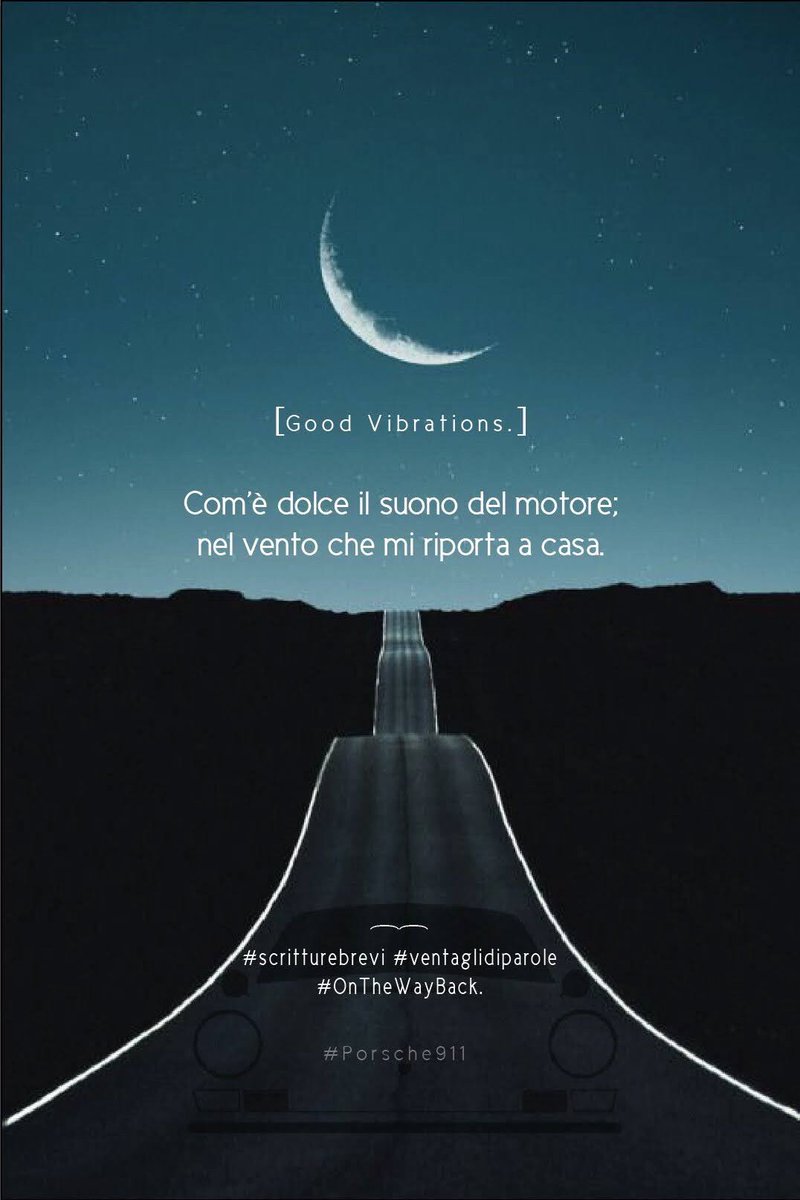 professorino58's tweet photo. #scritturebrevi #ventaglidiparole #OnTheWayBack #porsche911 [Good Vibrations] Com’è dolce il suono del motore; nel vento che mi riporta a casa. https://t.co/cvCbJVxF2u