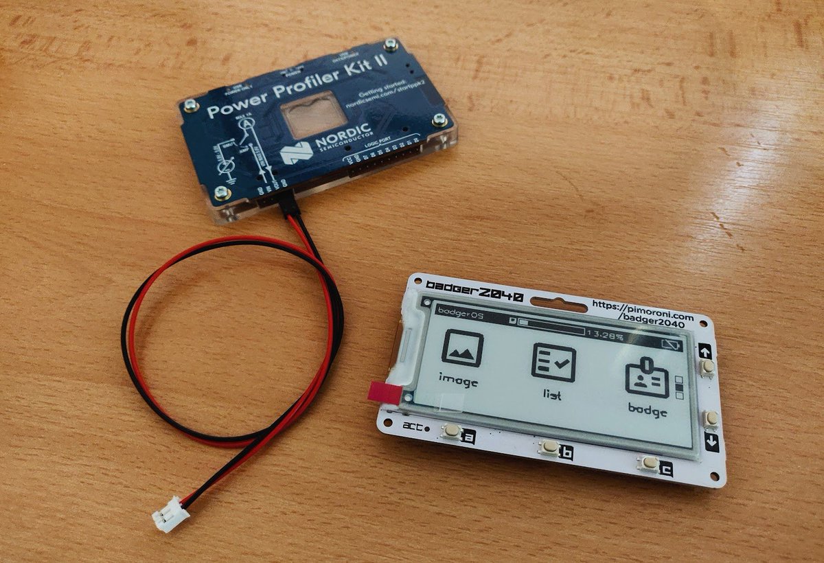 horcicaa's tweet photo. #Badger2040 pohání procesor Raspberry RP2040. A to zrovna není kdoví jaký low-power přeborník. Jaký to má asi odběr z baterie 🤔 . Redukci na JST-PH konektor má hotovou, pojďme na to 👇 #ppk2 https://t.co/RLSUerZOeQ