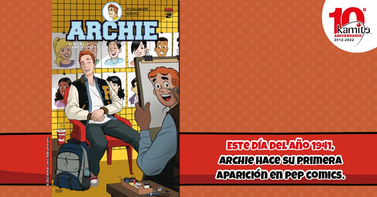 Kamite5's tweet photo. Sobrinos, el #KamiTeam quiere empezar el día con una #efemeride de un título muy querido por ustedes.🥰
#Sabíanque un día como hoy pero del año 1941, #Archie hacia su primera aparición en #PepComics.😉
81 años después, el joven Andrews sigue robándole el corazón a las chicas.😎 https://t.co/YcDiD4Ty70