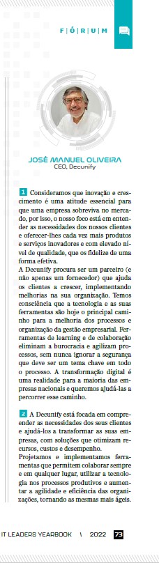 decunify's tweet image. Anuário de Tecnologia da revista Executive Digest com participação DECUNIFY, SA.