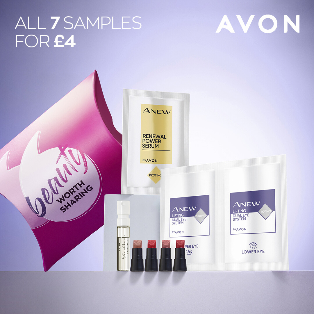 AmyLM2019's tweet photo. I don't know anyone who wouldn't want this! ✨

Try before you buy with samples of 7 TOP-RATED beauty must-haves for only £4. 😍 

What are you waiting for? Buy yours now! 👀

https://t.co/yYlYlAaFDz

#Avon #Beauty #Samples https://t.co/BRh8NrU879