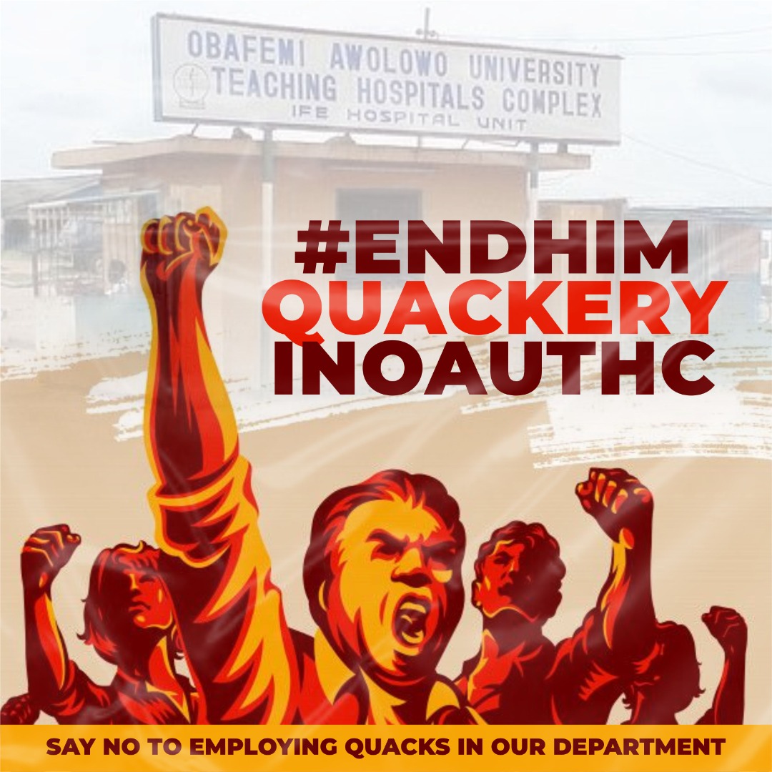 Hon_oluwatosin's tweet photo. #ENDHIMQUACKERYINOAUTHC. 
#ENDQUACKERYINHIM
#ENDQUACKERYINHEALTHCARE
@Ahrimpnlagos
@FedMinOfJustice
@Fmohnigeria
@Shim_OAUTHC
@hrorbnig
@AAdeleke_01
@ministry_osun
@StateofOsun
@NigeriaGov https://t.co/6XpzFBLKcL