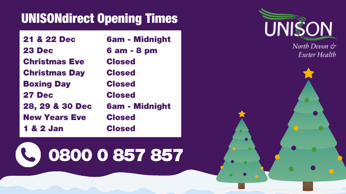 NDEUNISON's tweet photo. If you require urgent support while were closed then please contact 0800 0 857 857. UNISONdirect opening hours for the time we are closed are attached. https://t.co/oBoQW6xQ3M
