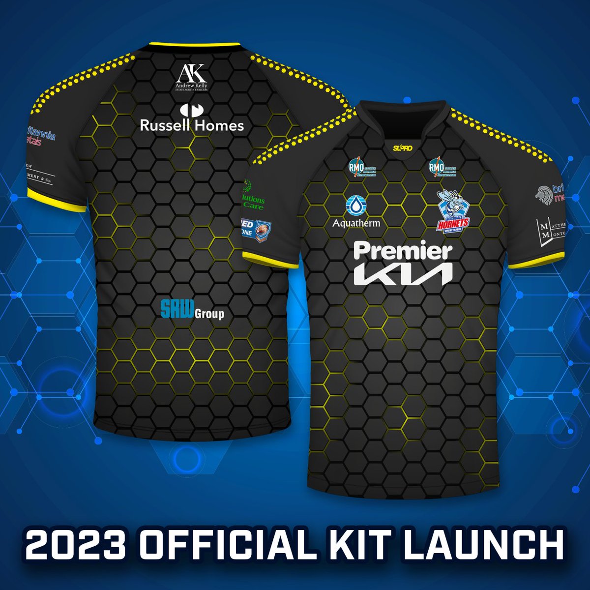 RochdaleHornets's tweet photo. 😍 Get a load of that.

Our brand new Supro Sport 2023 away shirt! 

We will be revealing our new home shirt at 6pm⏳

#ThisIsRochdale #HornetsRL🐝 https://t.co/sD95JTWK9Q