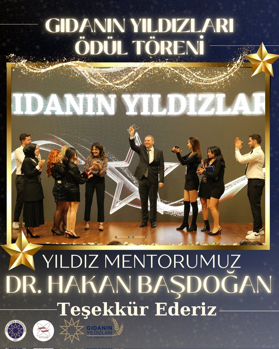 Gıdanın Yıldızları organizasyonunda 60 kişilik gıda mühendisliği öğrencileri olarak bizlere inandığı ve Gıdanın Yıldızları ekibimize liderlik ettiği için bu güzel organizasyon fikrinin sahibi Sayın Yıldız Mentorumuz Dr. Hakan BAŞDOĞAN'a çok teşekkür ederiz.⭐🏆⭐
<a href="/DrHakanBasdogan/">Dr.Hakan Başdoğan</a>