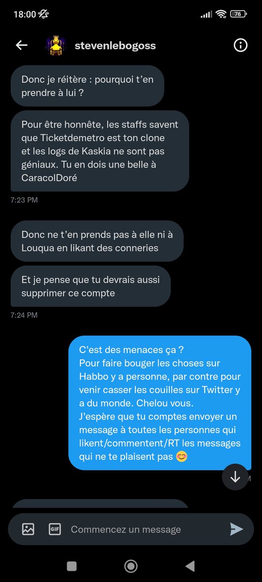 elpapizo's tweet photo. @stevenlebogoss @MisterLouqua @AutreHabbo "La haine". Arrête de faire ta pleureuse putain. 
Dire/approuver/afficher des faits n'est pas de la haine hein. 
Ça me fait penser que t'as pas répondu à ma question, t'es allé pleurer chez toutes les personnes qui ne sucent pas tes collègues ? https://t.co/AO0MzJna4C
