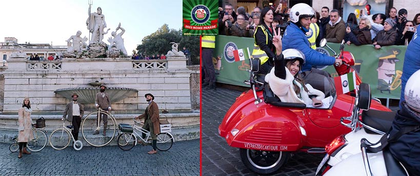 Biciclette d'epoca o vespe sidecars? A scortare la Parade il 1° gennaio ci saranno anche loro!
#romeparade2023