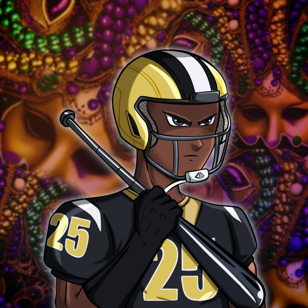 thetallwun's tweet photo. @zalez_ale just sent my 1/1 #NFT!! It turned out so damn fire, what you think @Saints @ReggieBush?!?! #WHODAT #BATGAME #LFG https://t.co/Mb76A4eK3O