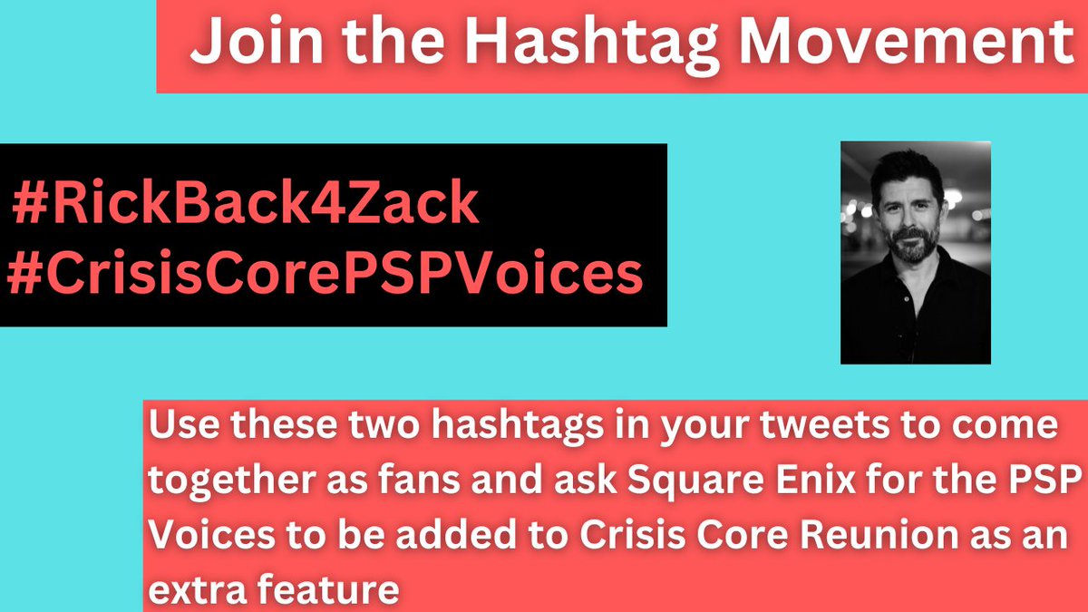 TheReunionVII's tweet photo. @finalfantasyvii It is such an awesome game and I love the graphics! Would you please be kind enough to also include the #CrisisCorePSPVoices so we can also experience the game with the original cast as well? Thank you! ♥️ #RickBack4Zack https://t.co/C32TpF0qgJ