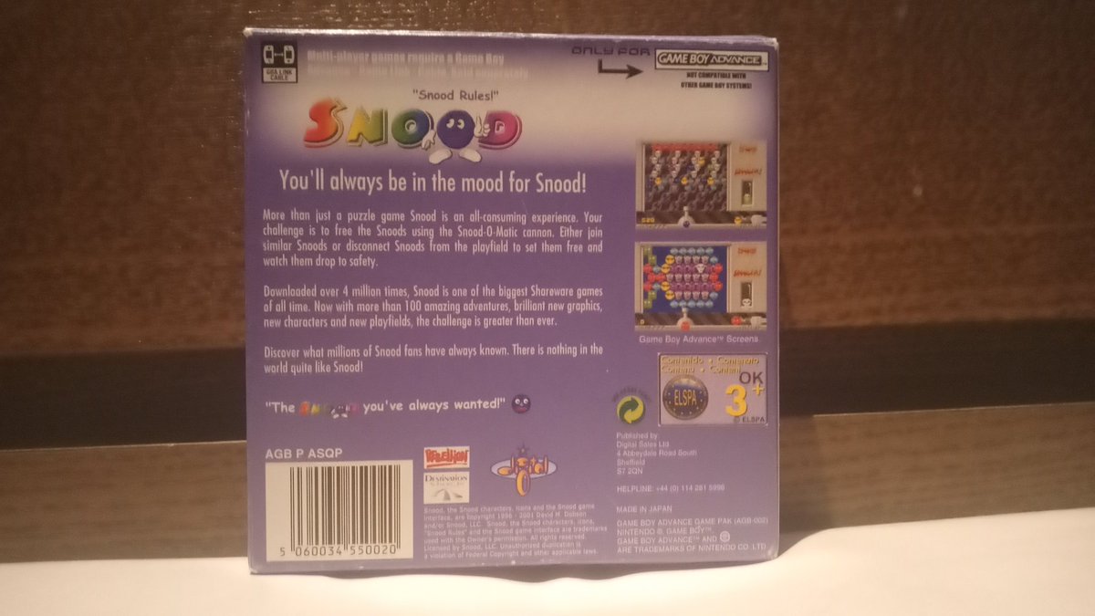 clear3st's tweet photo. Finally got Snood for the GBA 🤩 #Snood #ForgetLifePlaySnood #GameBoy https://t.co/INVDOYVaVj