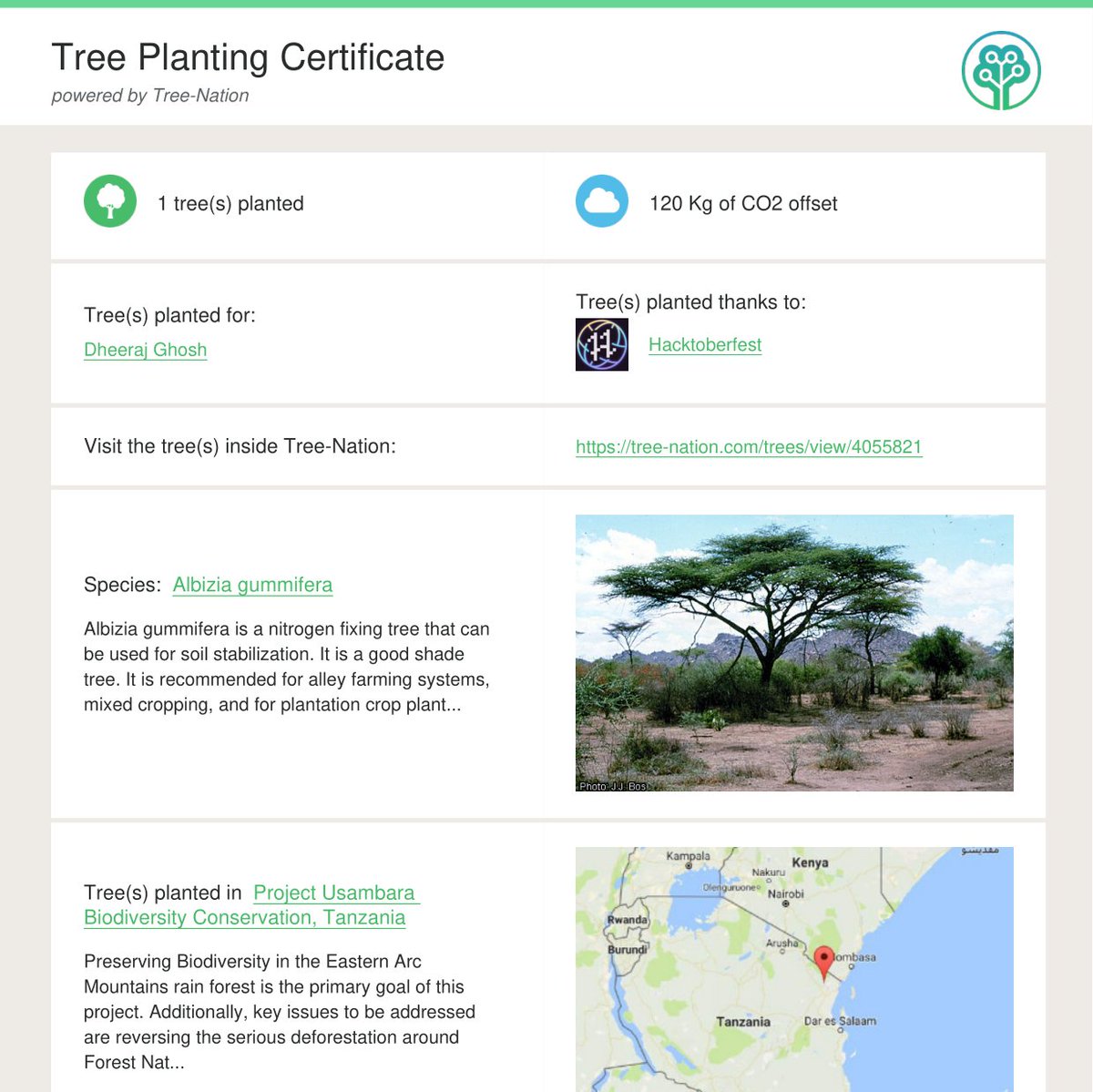 dheerajghosh007's tweet photo. 'Tree' over 'Tee' this #Hacktoberfest

Do support this Tree here: 
https://t.co/FeTFoh08AV

#OpenSourceForEveryone #AlbiziaGummifera https://t.co/t8vliEgNtT