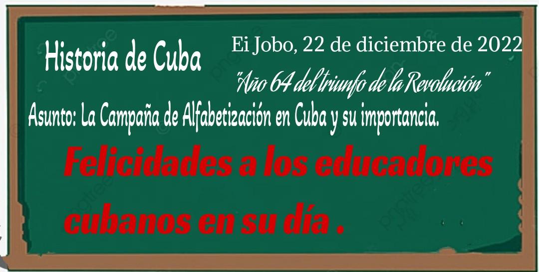 La Revolución Cubana eliminó el analfabetismo. El mal que hace esclavo a los pueblos, hoy somos un pueblo con dignidad y valores gracias a la obra infinita de nuestros maestros.