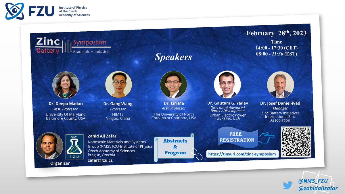 Join us for the Zinc Battery Symposium in Feb, 2023
Details ⤵️ 
#batteries #energystorage