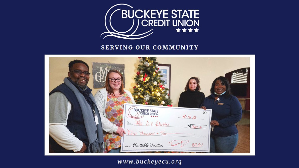 buckeyecu's tweet photo. The work done by the Mansfield Domestic Violence Shelter is truly inspiring and we are so grateful to be able to help support what they do!! #Community #GivingBack #Mansfield #BankingDoneDifferent #BSCU https://t.co/OmVkGw0ODK