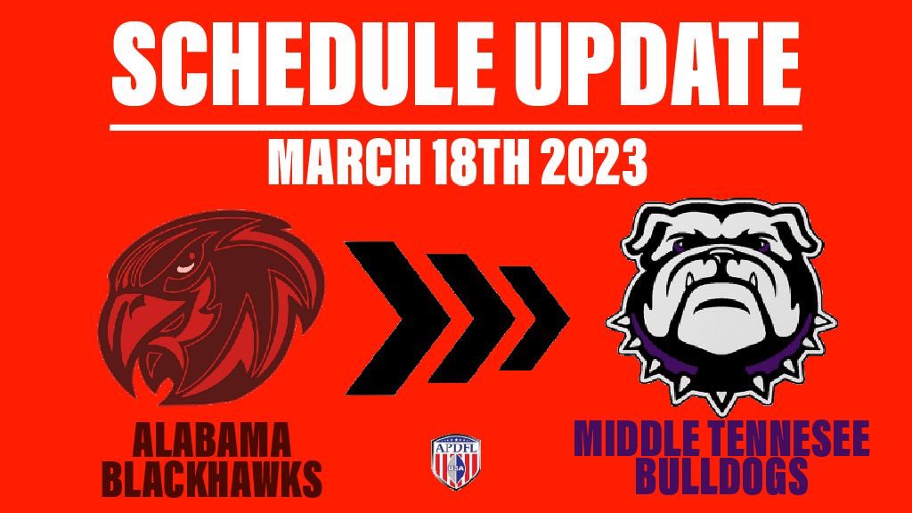 Our March 18th home game has been switched to a home game with the pre season #5 Middle Tennessee Bulldogs ‼️💀