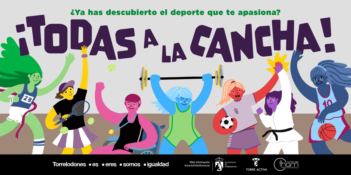 BoooooSocial's tweet photo. ¡TODAS A LA CANCHA! Es una campaña promovida desde el @ayto_torre para promover el deporte entre las niñas y mujeres. Ayúdanos a difundir su mensaje, comparte ru imagen en redes practicando tu deporte favorito con el hashtag
#todasalacancha_torrelodones https://t.co/Zj63FNYRNW