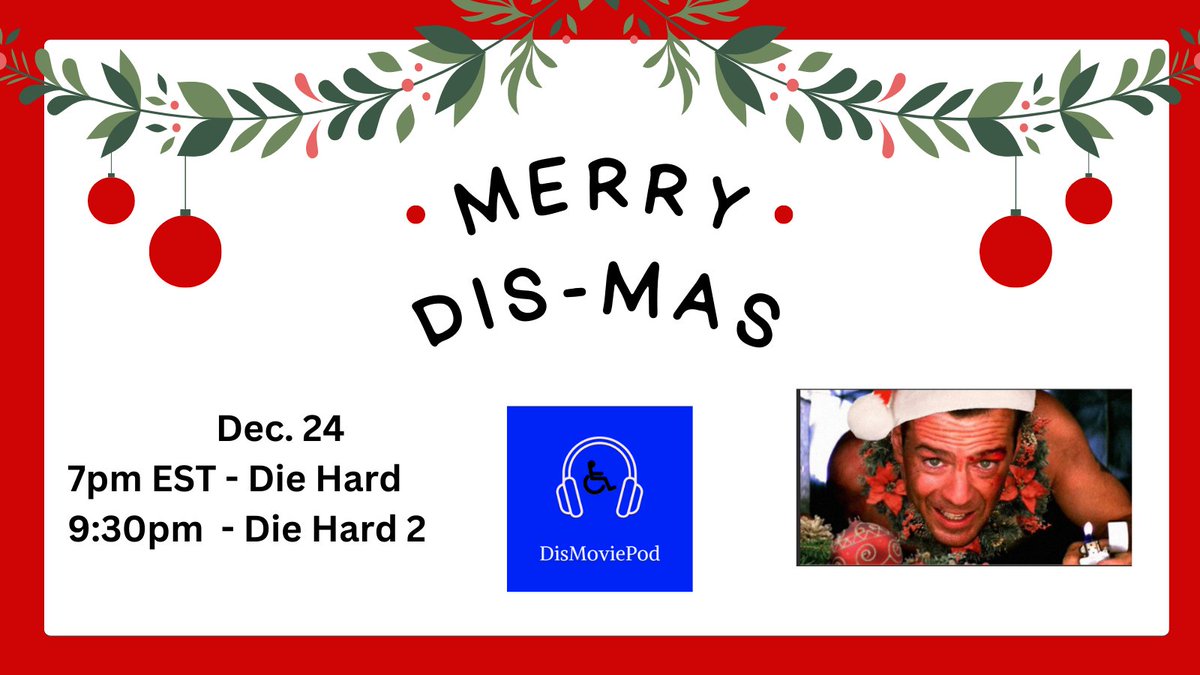All the Christmas Die Hards!

December 24th
7pm EST - Die Hard
9:30pm    - Die Hard 2

#HoHoHo #MerryDisMas #ChristmasMovies #HolidayMovies