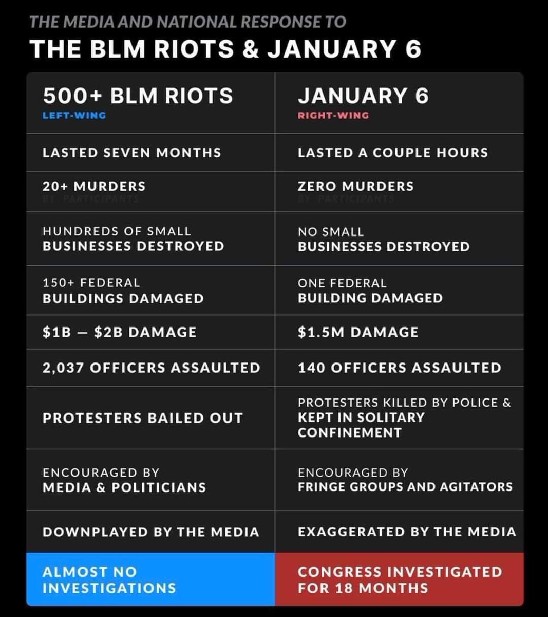 BLM riots vs. Jan 6.