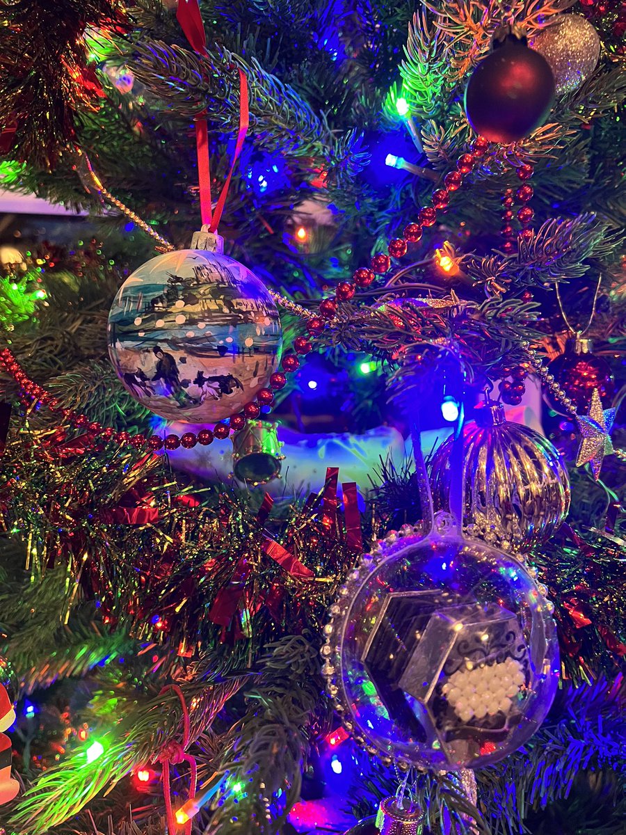 Kernow_Life's tweet photo. Hi Katie,as promised once the main #ChristmasTree was up I’d post images of the wonderful #handpainted #bauble complete with @ntmichaelsmount & my lovely #wife @mybordercollie with our #bordercollies Lila & Flynn .it’s absolutely beautiful. Thank you so much. #MerryChristmas https://t.co/fdSwdVVS9q