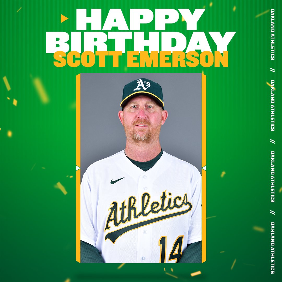 Oakland A's en X: Happy birthday to our pitching coach, Scott Emerson! 🎂   / X