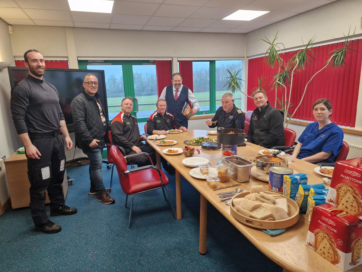 air_ambulance's tweet photo. A big thank you to @GiovanniMalacr5 for providing food for our crew in the Cardiff Heliport today and for over the festive period.

Giovanni and his spread flew in style thanks to GWL Aviation.

A wonderful gesture, we wish you a Merry Christmas!

#ThankfulThursday https://t.co/nOCX4WIGaF