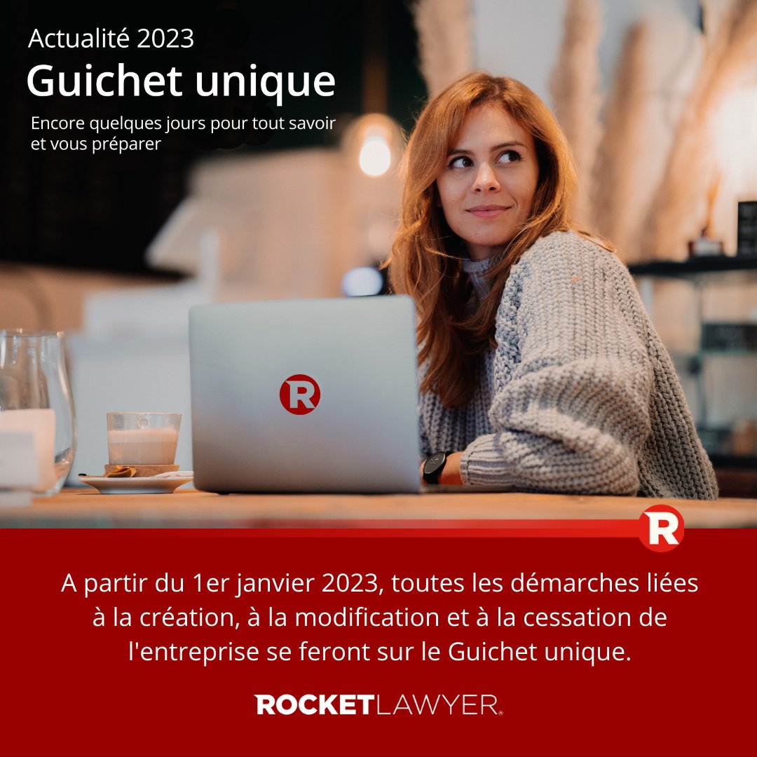 [Actualité 2023]
Dès le 1er janvier 2023, toutes vos formalités de création, modification et cessation d’entreprise se feront exclusivement en ligne sur le Guichet unique.

Suivez notre guide et préparez vos documents >>> bit.ly/3WjAyq3