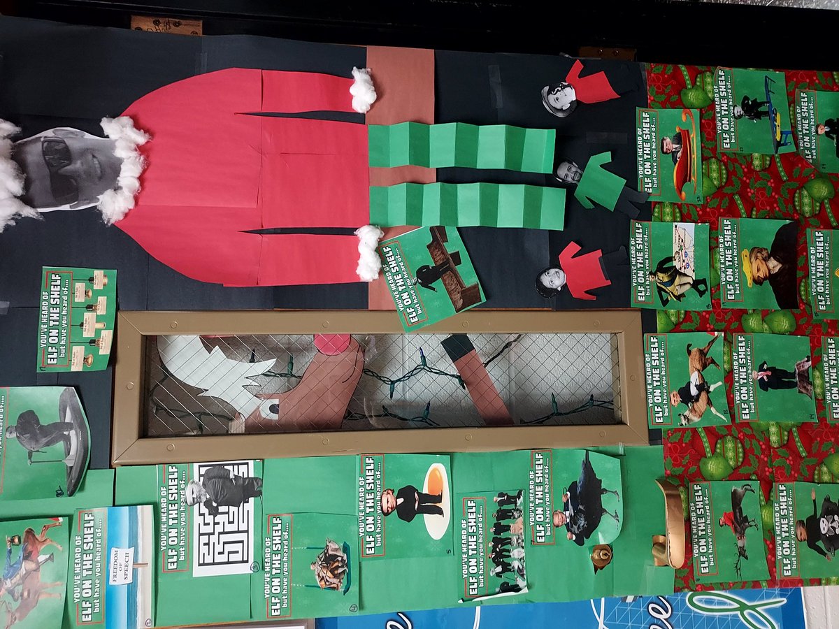 ShawnaTurco's tweet image. Door decorating contest and I chose my Stitch onesie for Christmas in Hawaii themed day @MWCSDTweets @MarcusWhitmanHS 
#teacheronashelf #greatdaytobeawildcat