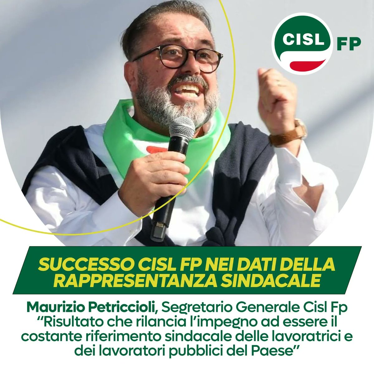 cislfp's tweet photo. 𝗖𝗢𝗡𝗙𝗘𝗥𝗠𝗔𝗧𝗢 𝗜𝗟 𝗥𝗜𝗦𝗨𝗟𝗧𝗔𝗧𝗢 𝗗𝗘𝗟𝗟𝗔 𝗖𝗜𝗦𝗟 𝗙𝗣! 💚

📌 Arrivata la certificazione @aran_agenzia :

🥇 #FunzioniCentrali
🥇 #Sanità Pubblica
🥇 alle Rsu a @Palazzo_Chigi 
🥈 in crescita nelle #FunzioniLocali

🔍 Le parole del segretario @PetriccioliM https://t.co/83HkfiA9ZZ