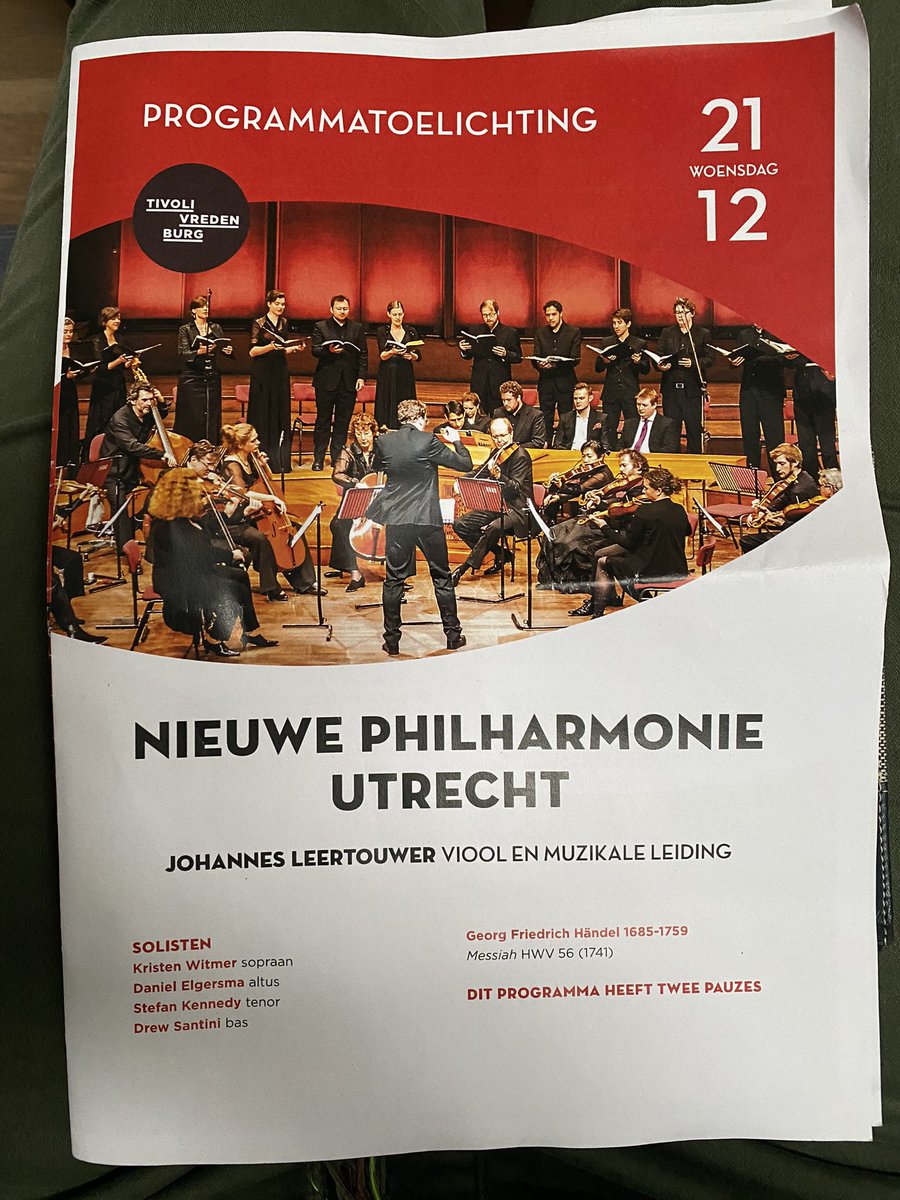 Hannashome_40's tweet photo. Wat een prachtige, originele uitvoering van de Messiah in @TiVre_Utrecht met #nieuwephilharmonieutrecht met #johannesleertouwer #tenorkennedy #kristenwitmer #danielelgersma #drewsantini #messiah #händel #handelsmessiah @PhilharmonieUt https://t.co/iuuBJpKJ4I
