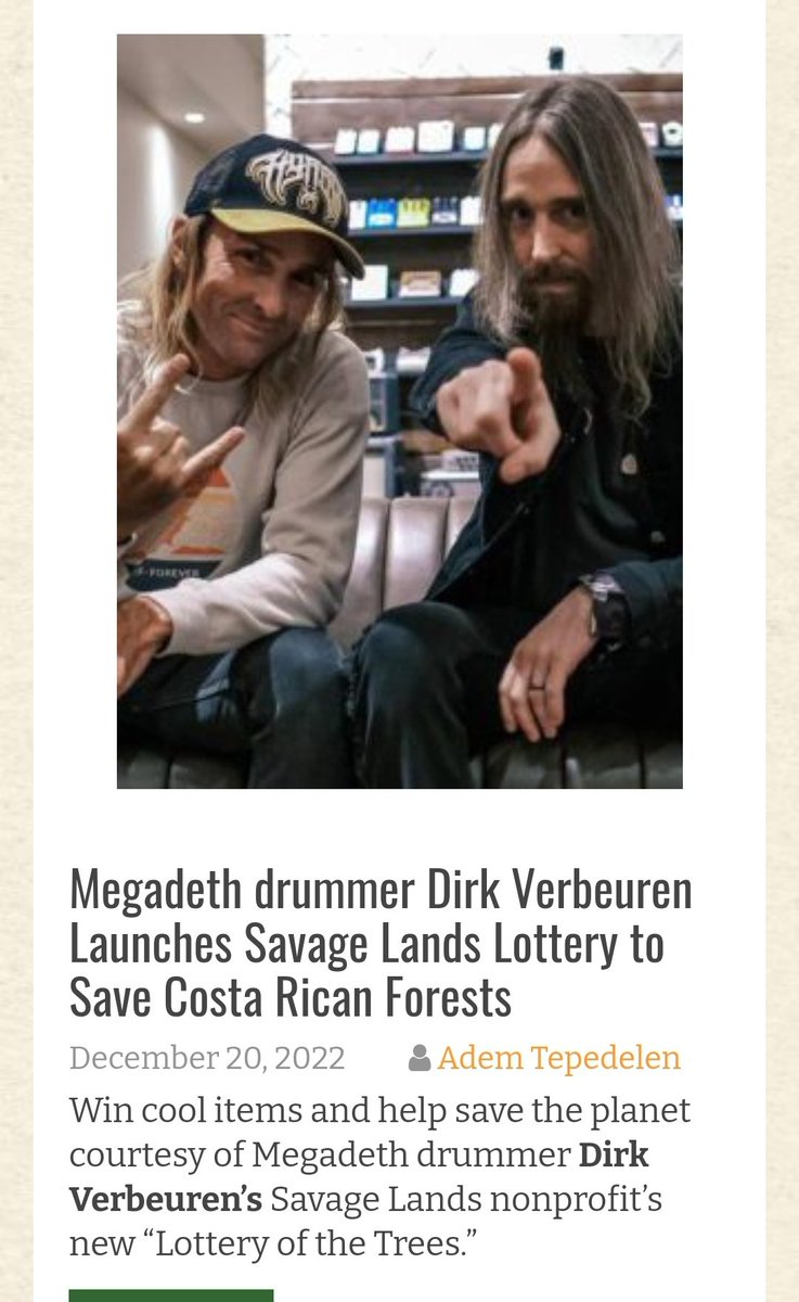 Savage Lands' Lottery of the Trees is live! Read the cool feature in @DecibelMagazine and join us today to help save the Costa Rican forest. decibelmagazine.com/2022/12/20/meg… #savagelands #decibelmagazine #savethetrees #savetheplanet #dunableguitars #hellfest