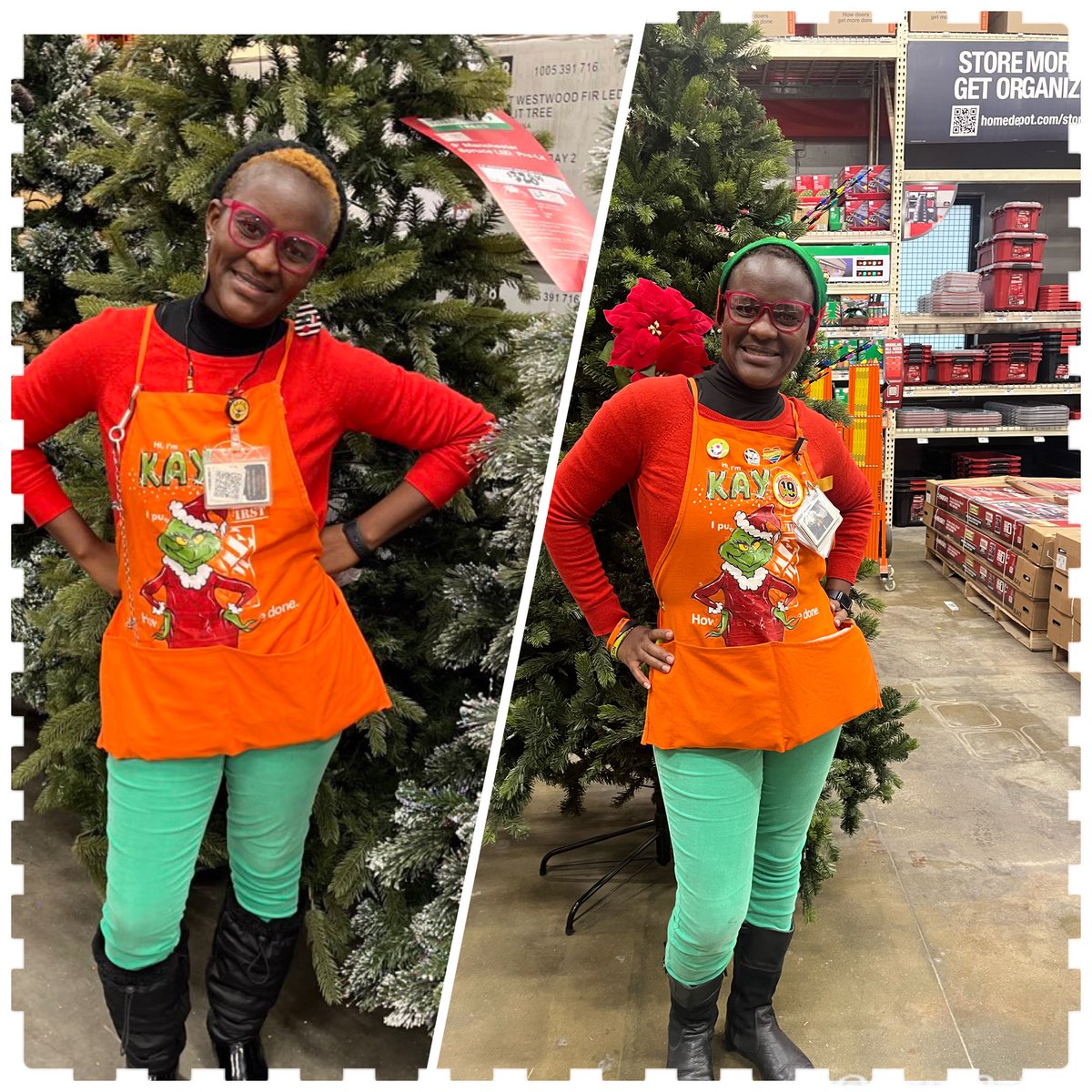 Left 12/22/2021@ THD 4150 Right 12/22/2022@4112 let’s see how 2023 goes. Thanks @bonniejacobs for this wonderful Apron that still fits:)